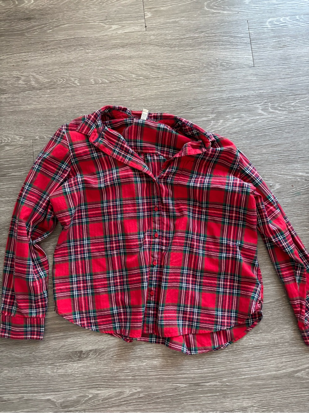 %100 cotton healthy sleeping St. John's Bay Red Plaid Button-Down Shirt for Kids